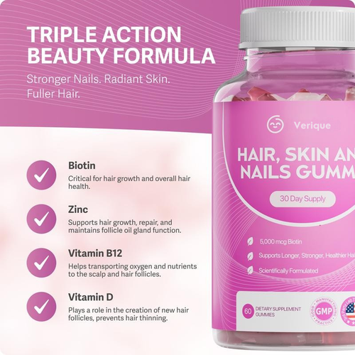 Biotin Gummies for Hair, Skin & Nails Growth